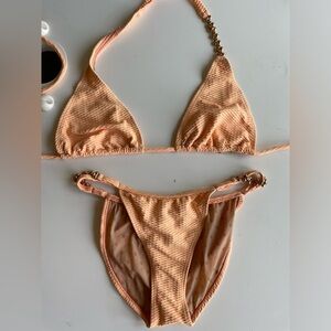 Orange textured Sauipe bikini. Size Large